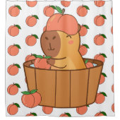 Capybara perzik gordijn - schattige dierlijke raam (Voorkant)