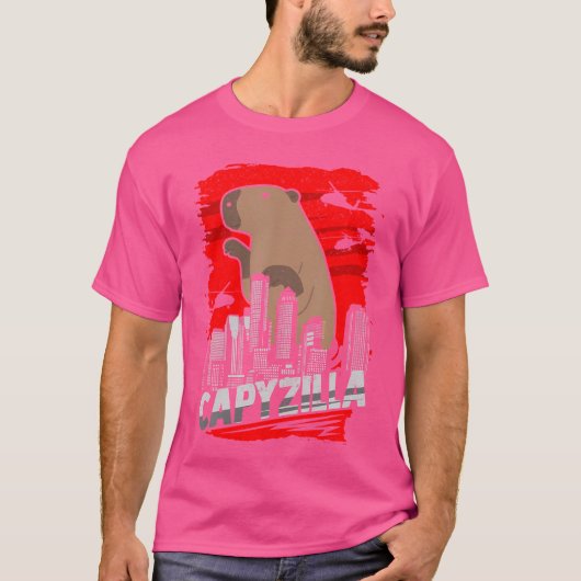 Capybara Pet Knaagdier Capyzilla T-shirt (Voorkant)