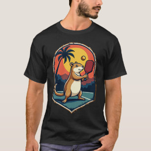 Capybara Pickleball Club - Retro Logoontwerp voor T-shirt