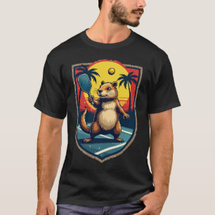 Capybara Pickleball Club Retro Sportlogo Vintage T-shirt