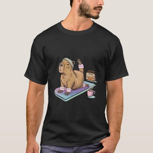 Capybara Pilates Yoga Houding Workout T-shirt (Voorkant)