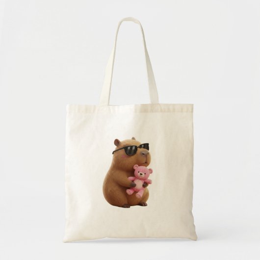 Capybara & Pink Teddy Bear Collection Tote Bag (Voorkant)