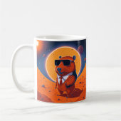 Capybara Planet Mars Grappig Modern Koffiemok (Links)