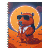 Capybara Planet Mars Grappig Modern Notitieboek (Voorkant)