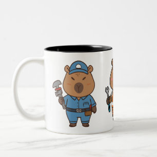 Capybara Plumber-Mok   Grappig sanitair koffiekopj Tweekleurige Koffiemok