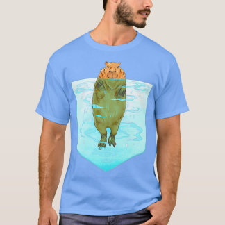 Capybara Pocket Funny in een poolzak T-shirt