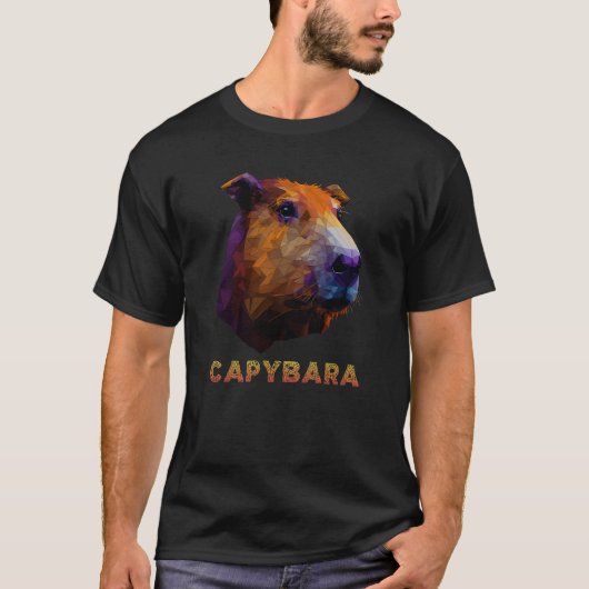Capybara Polygon Capibara Wildlife Low Poly Animal T-shirt (Voorkant)