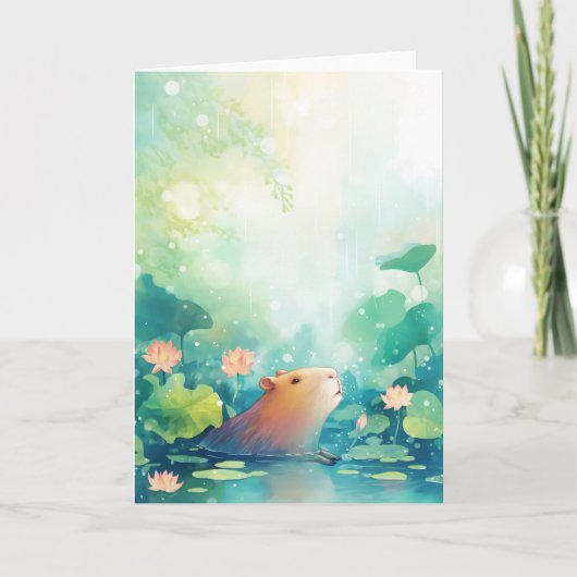 Capybara Pondside Paradise Kaart (Voorkant)