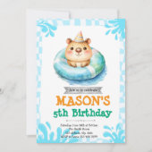 Capybara pool party uitnodiging (Voorkant)