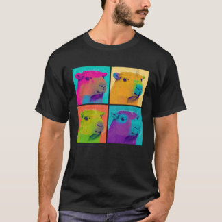 Capybara Pop Illustratie Kleurrijke Dieren Vrouwen T-shirt