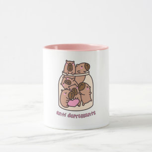 Capybara-pot Kunst - "Anti-depressiva" Whimsical Mok