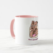 Capybara-pot Kunst - "Anti-depressiva" Whimsical Mok (Voorkant links)