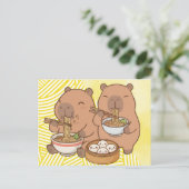 Capybara Ramen Grappig Briefkaart (Staand voorkant)