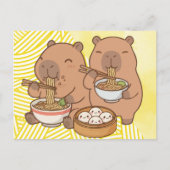 Capybara Ramen Grappig Briefkaart (Voorkant)