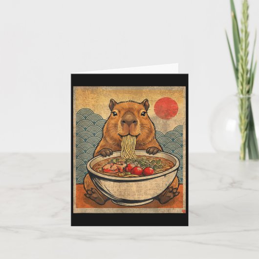 Capybara Ramen Japanese Funny Graphic Kawaii Anime Kaart (Voorkant)