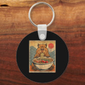 Capybara Ramen Japanese Funny Graphic Kawaii Anime Sleutelhanger (Voorkant)