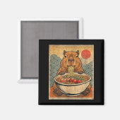 Capybara Ramen Japans Grappig Grafisch Kawaii Anim Magneet (Voorkant / Achterkant)
