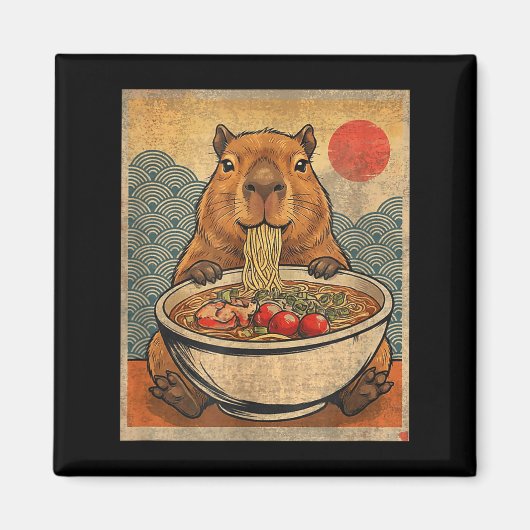 Capybara Ramen Japans Grappig Grafisch Kawaii Anim Magneet (Voorkant)