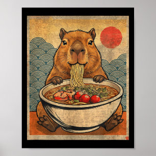 Capybara Ramen Japans Grappig Grafisch Kawaii Anim Poster
