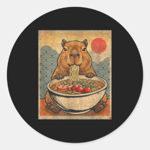 Capybara Ramen Japanse Grappige Grafische Kawaii A Ronde Sticker