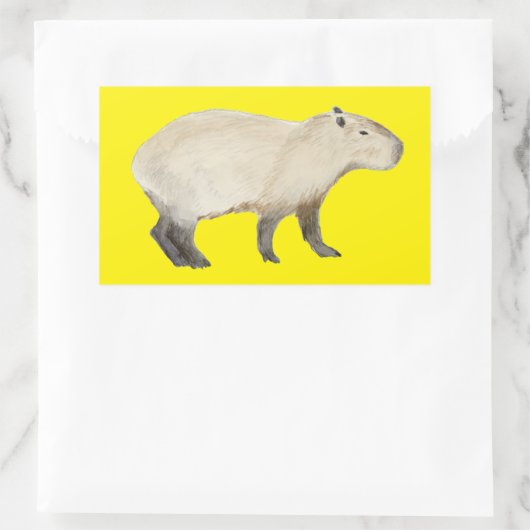 Capybara Rechthoekige Sticker (Tas)