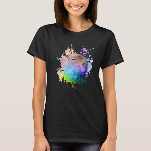 Capybara Regenboog Drip T-shirt (Voorkant)