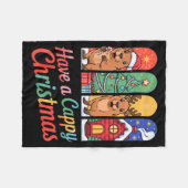 Capybara Reindeer Xmas Have A Capy Christmas Fleece Deken (Voorkant (Horizontaal))