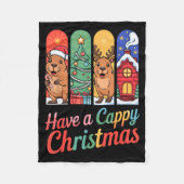 Capybara Reindeer Xmas Have A Capy Christmas  Fleece Deken (Voorkant)