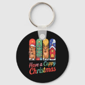 Capybara Reindeer Xmas Have A Capy Christmas Sleutelhanger (Voorkant)