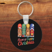 Capybara Reindeer Xmas Have A Capy Christmas  Sleutelhanger (Voorkant)