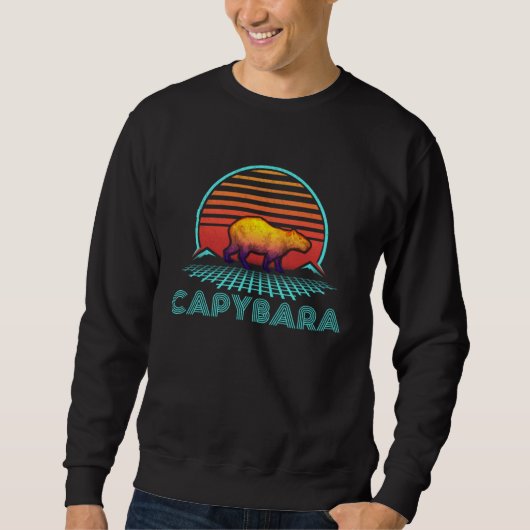 Capybara Retro  Animal  Rodent Capibara Trui (Voorkant)