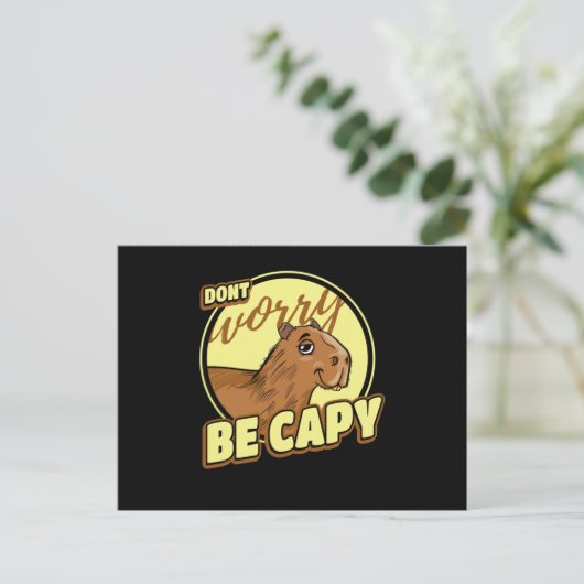 Capybara Retro Capibara Briefkaart (Staand voorkant)