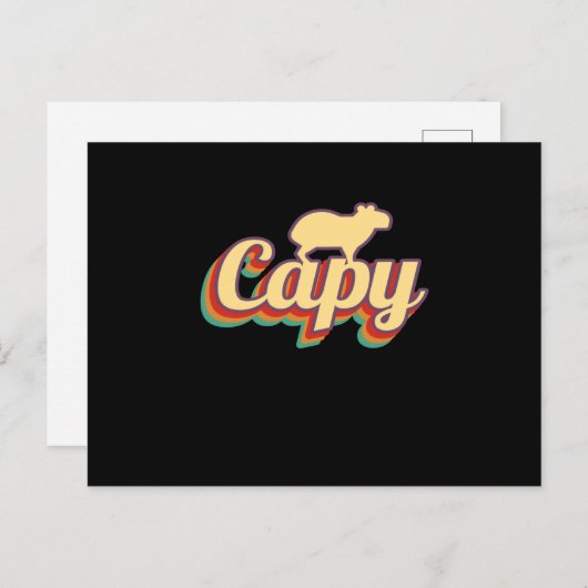 Capybara Retro Capibara Briefkaart (Voorkant / Achterkant)