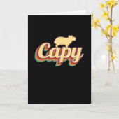 Capybara Retro Capibara Kaart (Gele Bloem)