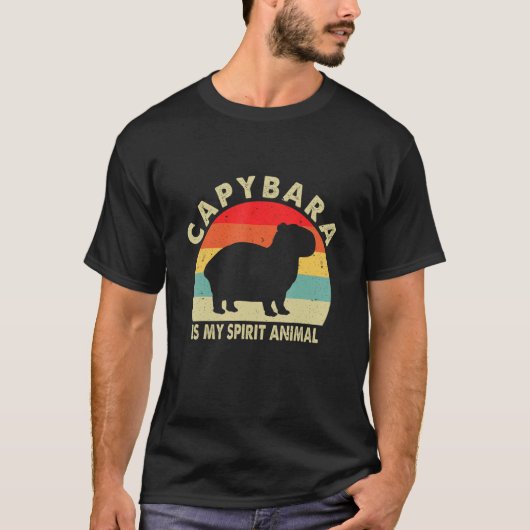 Capybara retro capybara is mijn geest dier 2 t-shirt (Voorkant)