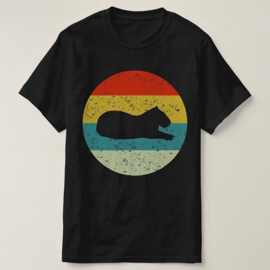 capybara retro silhouette 70s t-shirt (Design voorkant)