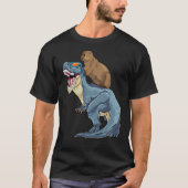 Capybara Riding Dinosaur Rex Capibara Dino Rodent  T-shirt (Voorkant)