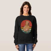 Capybara Rodent Animal Retro Sunset Trui (Voorkant volledig)