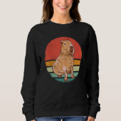 Capybara Rodent Animal Retro Sunset Trui (Voorkant)