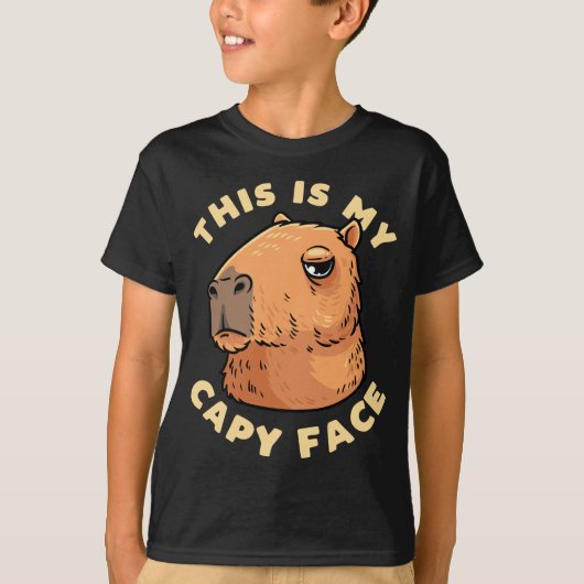 Capybara Rodent This Is My Capy Face T-shirt (Voorkant)
