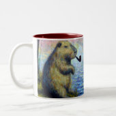 Capybara Roking a Pipe Tweekleurige Koffiemok (Links)