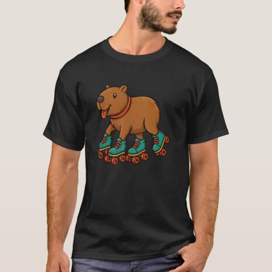 Capybara Rolschaatsen Schaatsen T-shirt (Voorkant)