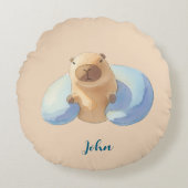 Capybara Ronde Kussen – voor Kleine Capybara Fans (Voorkant)