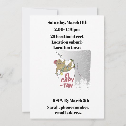 Capybara rotsklimmen kaart (Achterkant)