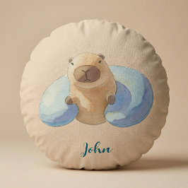 Capybara Round Pillow – for Little Capybara Fans Rond Kussen