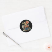 Capybara Samurai Kat Japanse Esthetiek Ukiyo-e Ronde Sticker (Envelop)