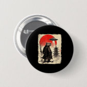 Capybara Samurai Retro Ufo Japanese Warrior Tenshu Ronde Button 5,7 Cm (Voorkant /achterkant)
