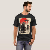 Capybara Samurai Retro Ufo Japanese Warrior Tenshu T-shirt (Voorkant volledig)