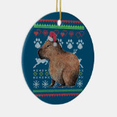 Capybara Santa-Claus Ugly KerstSweater Holida Keramisch Ornament (Rechts)