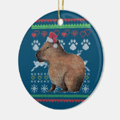 Capybara Santa-Claus Ugly KerstSweater Holida Keramisch Ornament (Links)